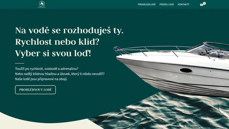 Screenshot webu Vyplout.cz